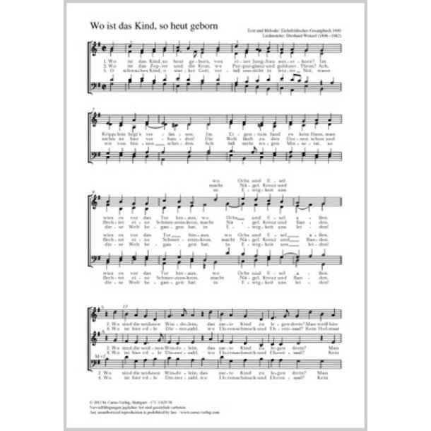 Wo ist das Kind, so heut geborn : G-Dur