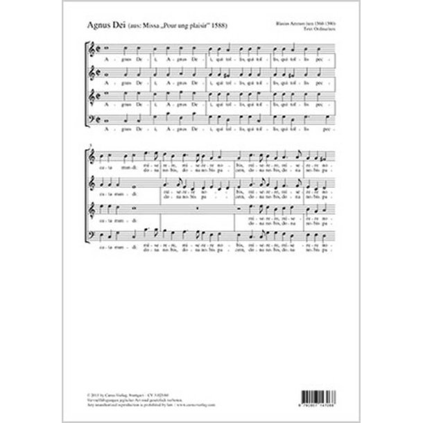 Agnus Dei : aus: Missa Pour ung plaisir