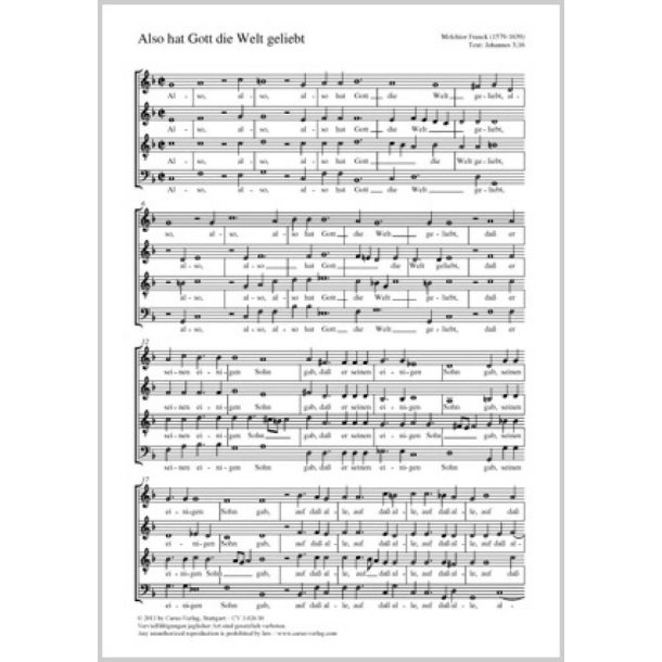 Also hat Gott die Welt geliebt : dorisch