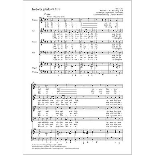 In dulci jubilo [Nun singet und seid froh] : G-Dur