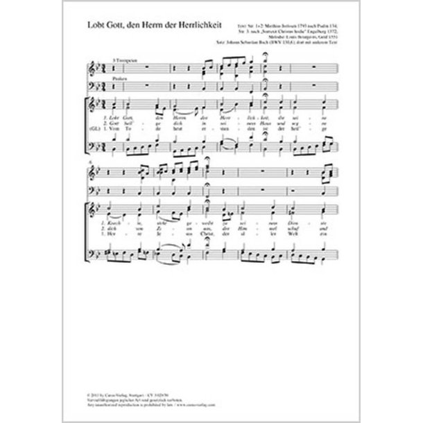 Lobt Gott, den Herrn der Herrlichkeit : aus: Herr Gott, dich loben alle wir