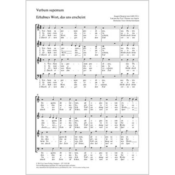 Erhabnes Wort, das uns erscheint : Verbum supernum