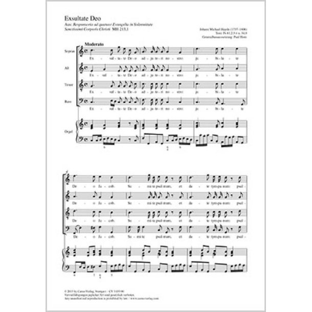 Exsultate Deo : aus: Responsoria ad quatuor Evangelia in Solemnitate Sanctissimi Corporis Christi