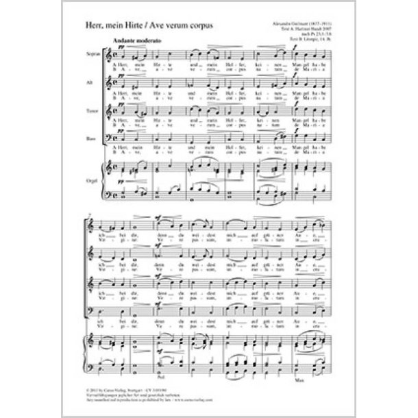 Herr, mein Hirte : Ave verum corpus