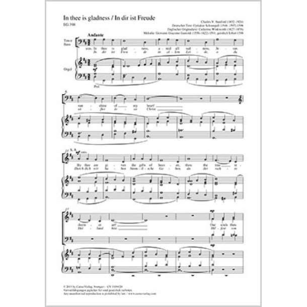 In thee is gladness [In dir ist Freude] : D-Dur