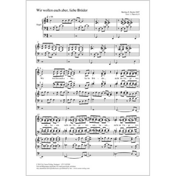 Wir wollen euch aber, liebe Br&uuml;der