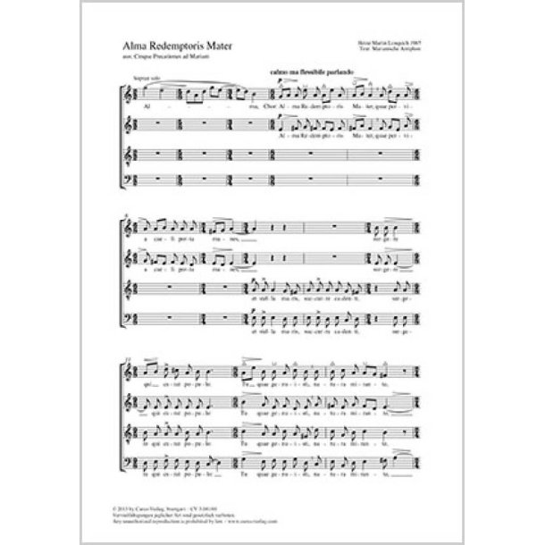 Alma redemptoris mater : aus: Cinque Precationes ad Mariam