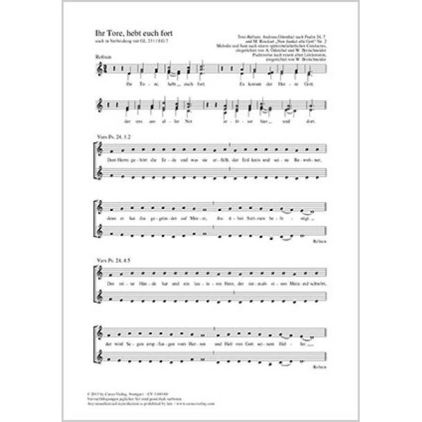 Ihr Tore, heb euch fort : dorisch