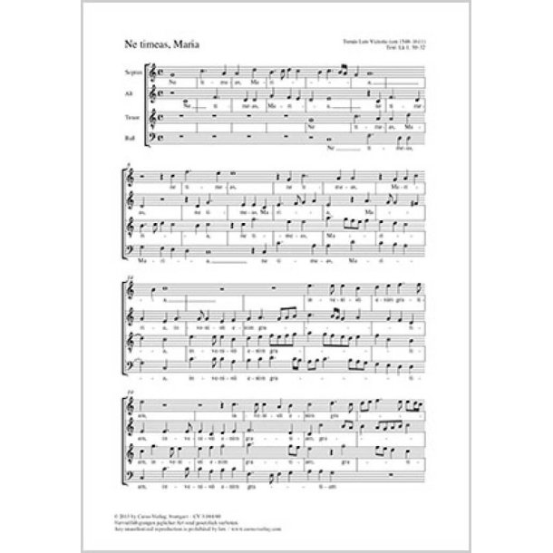 Ne timeas, Maria : C-Dur