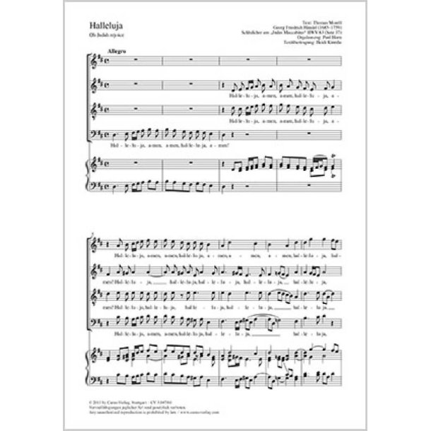 Halleluja : Schlusschor aus Judas Maccab&auml;us