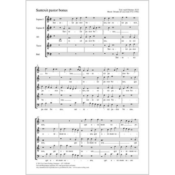Surrexit pastor bonus : C-Dur