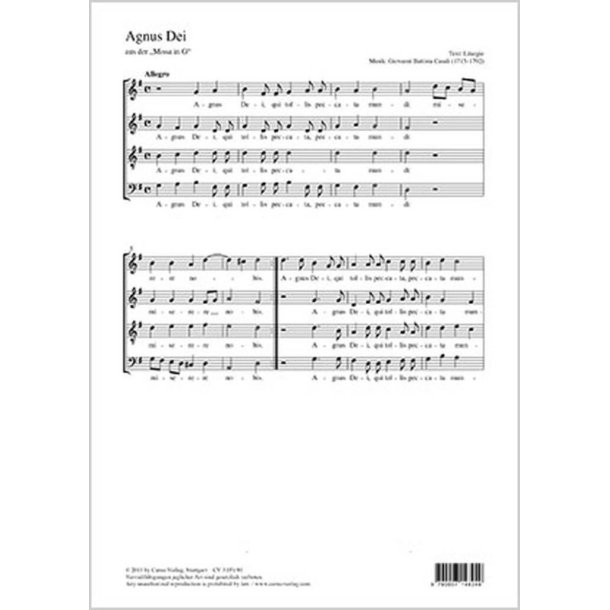 Agnus Dei : aus: Missa in G