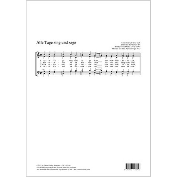 Alle Tage sing und sage : C-Dur