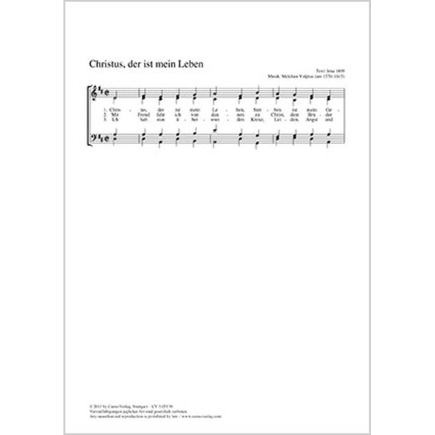 Christus, der ist mein Leben : D-Dur