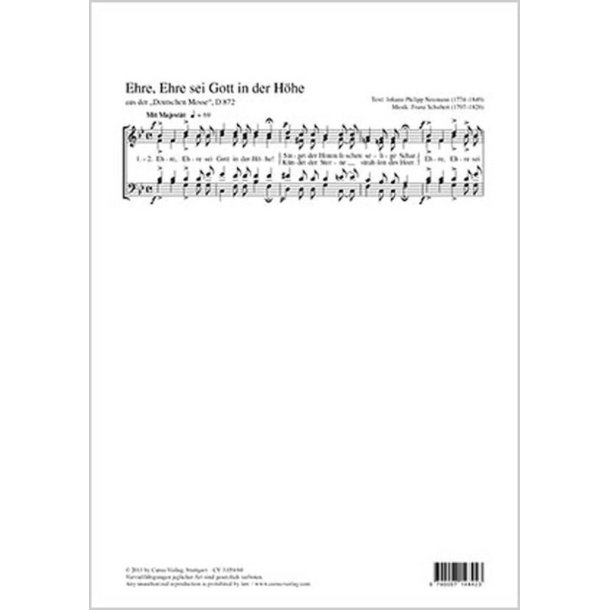 Ehre sei Gott in der H&ouml;he : aus: Deutsche Messe