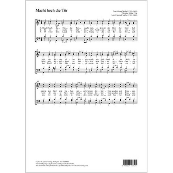 Macht hoch die T&uuml;r : G-Dur
