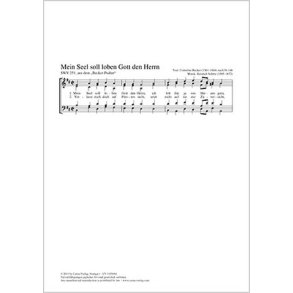Mein Seel soll loben Gott, den Herrn : aus: Psalmen Davids, hiebevorn in teutzsche Reime gebracht, durch Cornelium Beckern ...