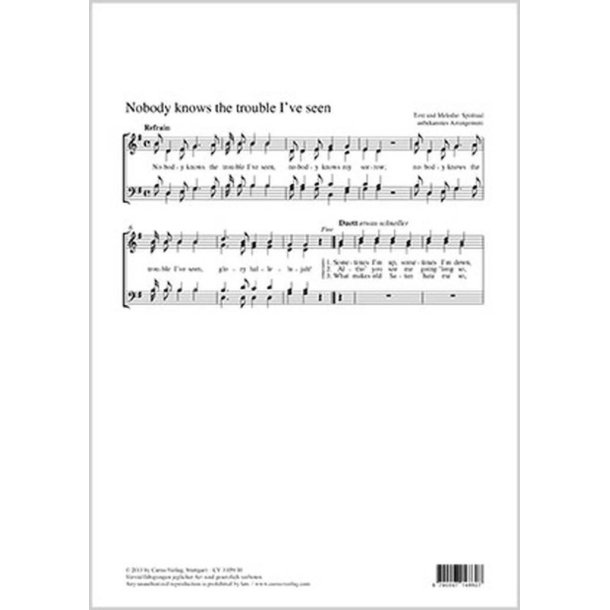 Nobody knows the trouble I've seen : G-Dur