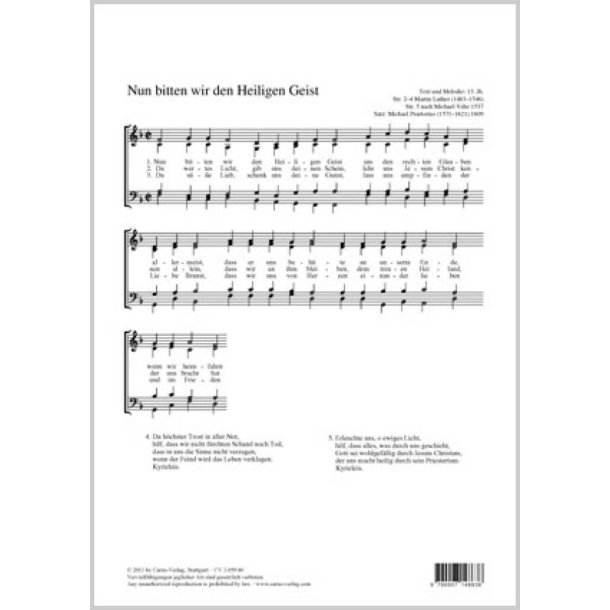 Nun bitten wir den Heiligen Geist : F-Dur