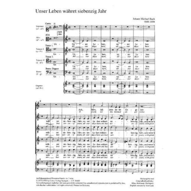 Unser Leben w&auml;hret siebenzig Jahr