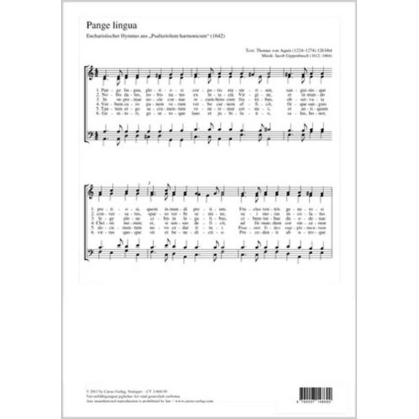 Pange lingua : Eucharistischer Hymnus aus Psalteriolum harmonicum 1642