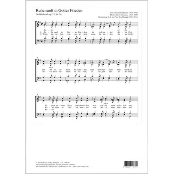 Ruhe sanft in Gottes Frieden : G-Dur
