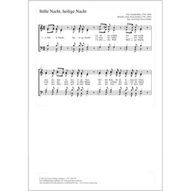 Stille Nacht, heilige Nacht : C-Dur