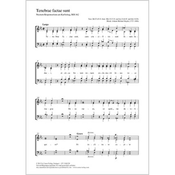 Tenebrae factae sunt : Es-Dur