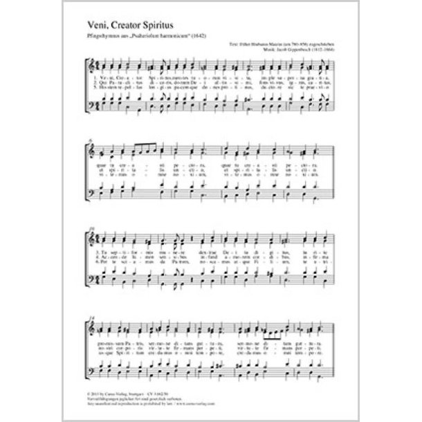 Veni, Creator Spiritus : Pfingsthymnus aus Psalteriolum harmonicum 1642