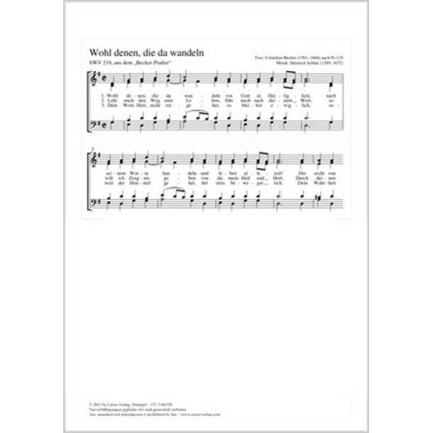 Wohl denen, die da wandeln : aus: Psalmen Davids, hiebevorn in teutzsche Reime gebracht, durch Cornelium Beckern ...