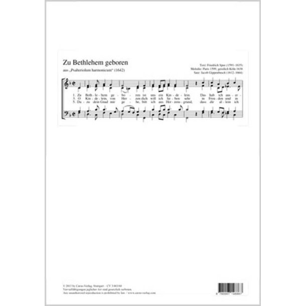 Zu Bethlehem geboren : aus Psalteriolum harmonicum 1642