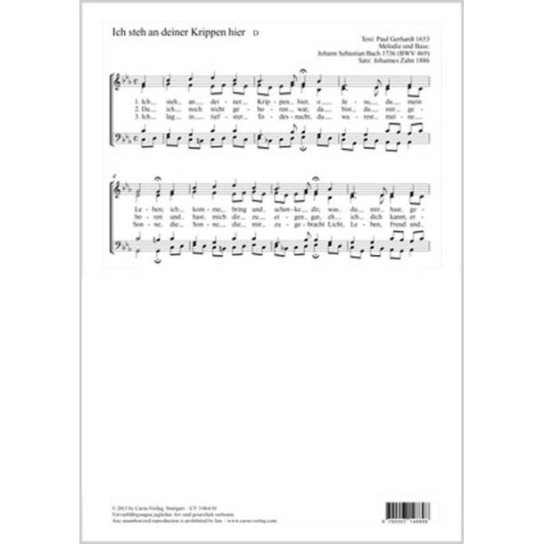 Ich steh an deiner Krippe hier : c-Moll