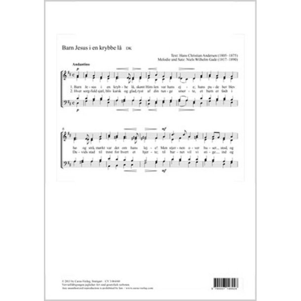 Barn Jesus i en krybbe la : D-Dur