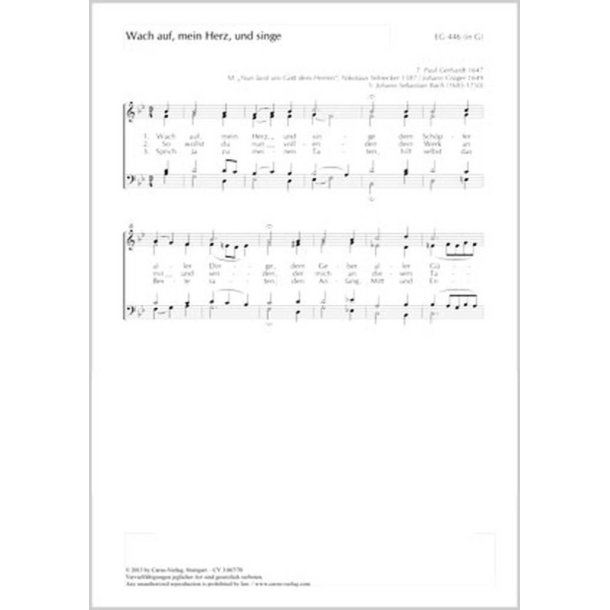 Wach auf, mein Herz, und singe : B-Dur
