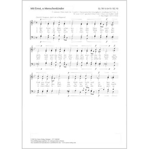 Mit Ernst, o Menschenkinder : g-Moll