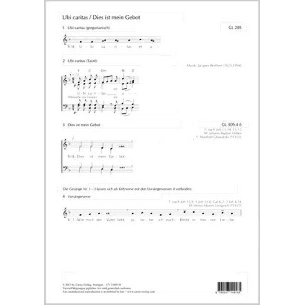 Ubi caritas / Dies ist mein Gebot