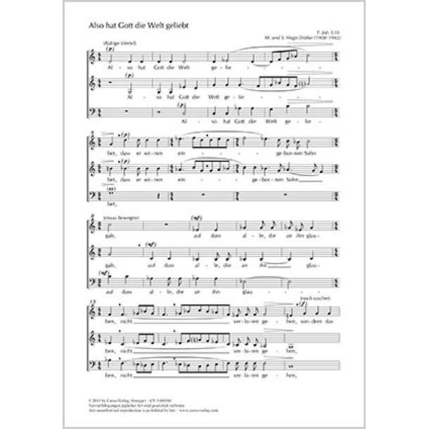 Also hat Gott die Welt geliebt : d-Moll