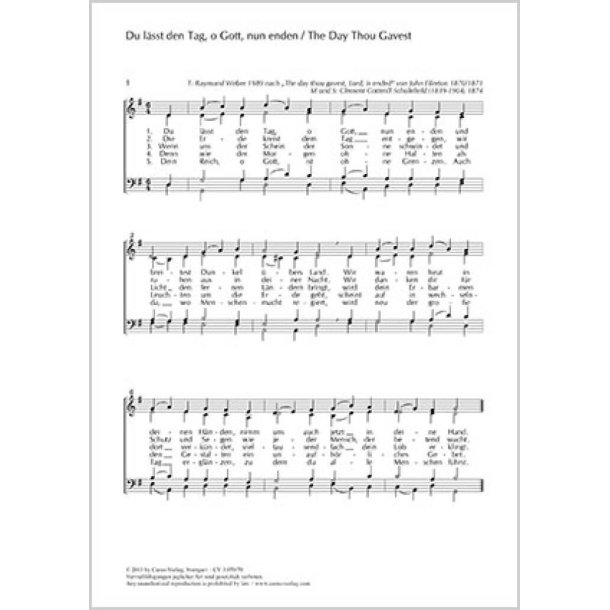 Du l&auml;sst den Tag, o Gott, nun enden : G-Dur