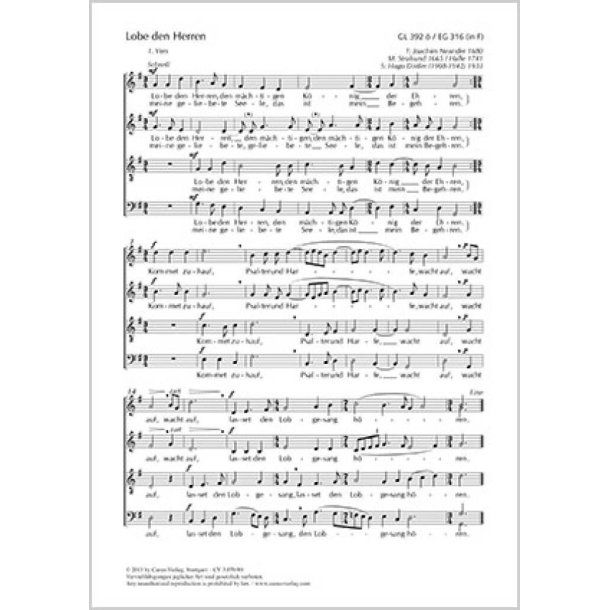 Lobe den Herren : G-Dur