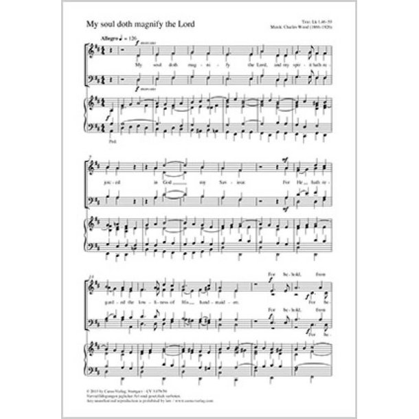 My soul doth magnify the Lord : D-Dur