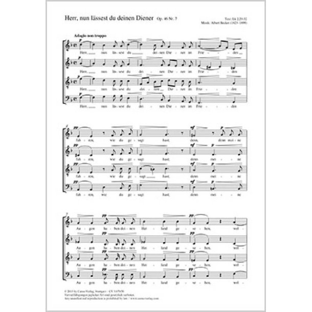 Herr, nun l&auml;ssest du deinen Diener : F-Dur