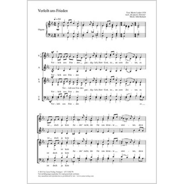 Verleih uns Frieden : Es-Dur