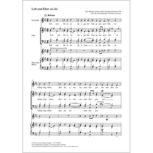 Lob und Ehre sei dir : Es-Dur