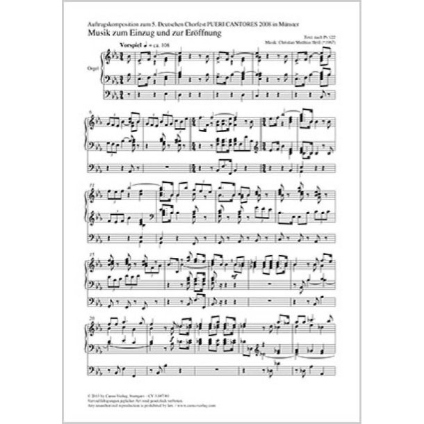 Musik zum Einzug und zur Er&ouml;ffnung : Es-Dur