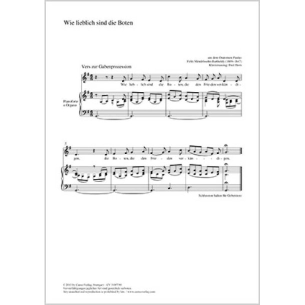 Wie lieblich sind die Boten : aus dem Oratorium Paulus