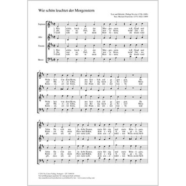 Wie sch&ouml;n leuchtet der Morgenstern : D-Dur