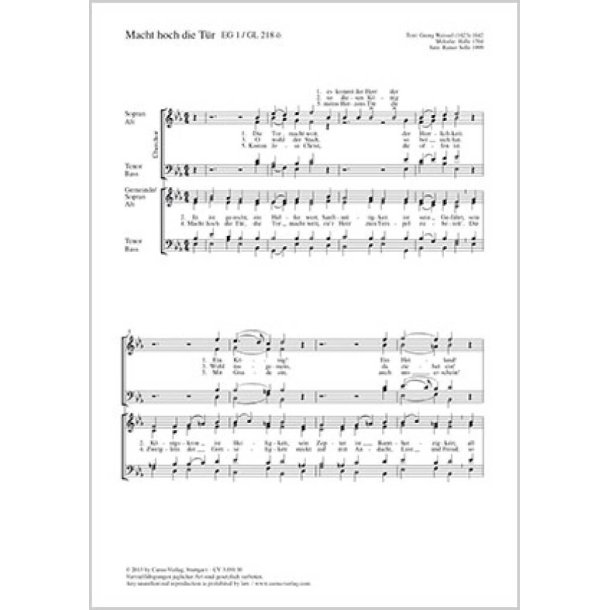 Macht hoch die T&uuml;r : Es-Dur
