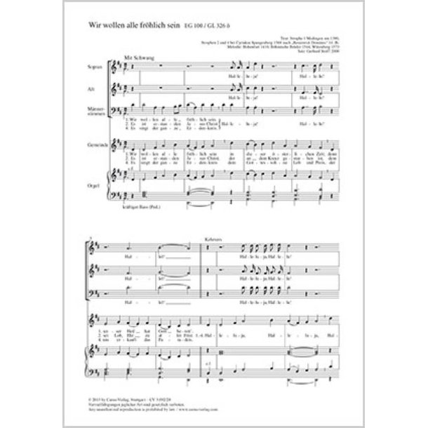 Wir wollen alle fr&ouml;hlich sein : D-Dur