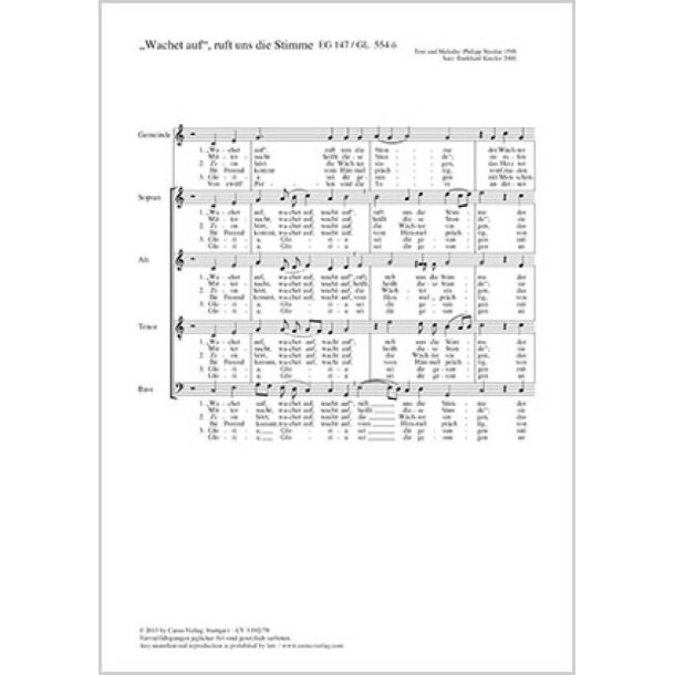 Wachet auf, ruft uns die Stimme : C-Dur