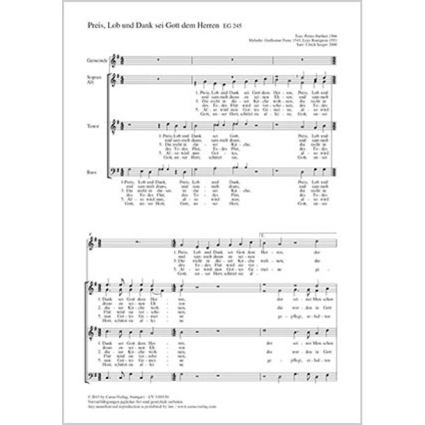 Preis, Lob und Dank sei Gott dem Herren : G-Dur